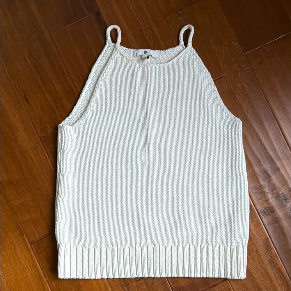 Banana republic biege crocheted/sweater, high neck tank-size small